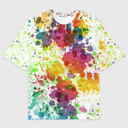 Футболка оверсайз женская Красно-жёлтые пятна, цвет: 3D-принт