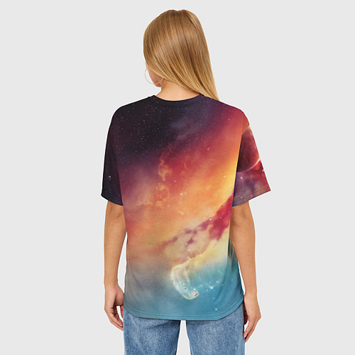 Женская футболка оверсайз Space X / 3D-принт – фото 4