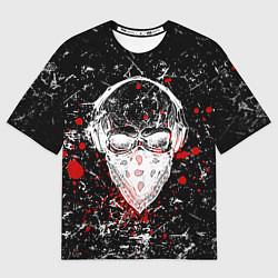 Женская футболка оверсайз Череп хипстер
