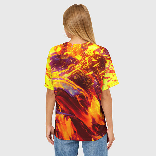 Женская футболка оверсайз HoM Огненный / 3D-принт – фото 4