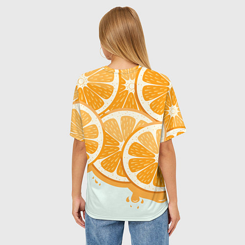 Женская футболка оверсайз АПЕЛЬСИН ORANGE / 3D-принт – фото 4