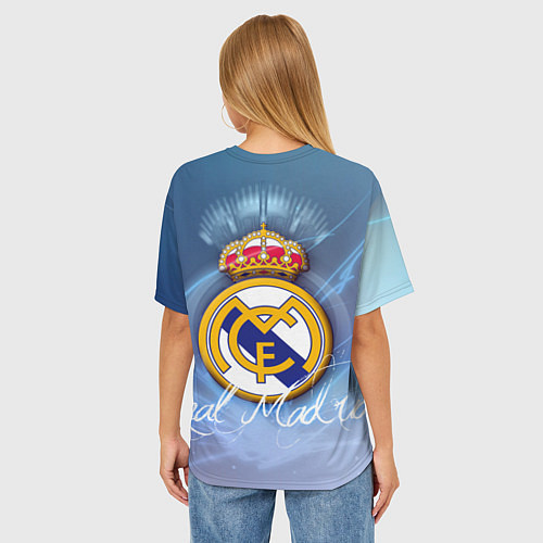 Женская футболка оверсайз FC РЕАЛ МАДРИД / 3D-принт – фото 4