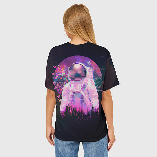 Женская футболка оверсайз Vaporwave Astral Astronaut Collage / 3D-принт – фото 4