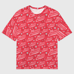 Футболка оверсайз женская Merry Christmas рождество, цвет: 3D-принт