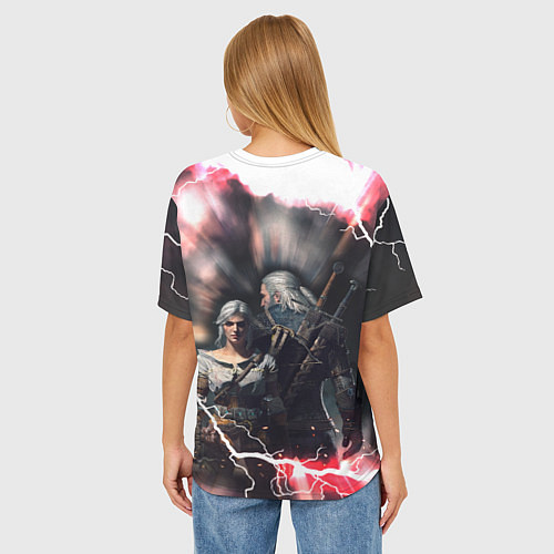 Женская футболка оверсайз Цирилла Геральт / 3D-принт – фото 4