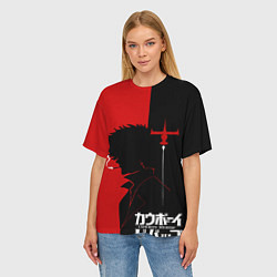 Футболка оверсайз женская Ковбой Бибоп с сигаретой, цвет: 3D-принт — фото 2