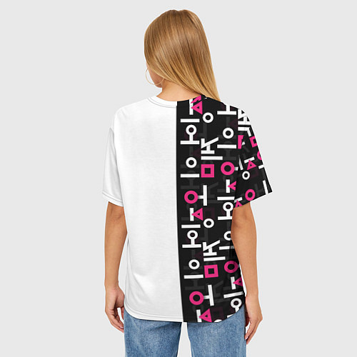 Женская футболка оверсайз Игра в кальмара: Стражи / 3D-принт – фото 4