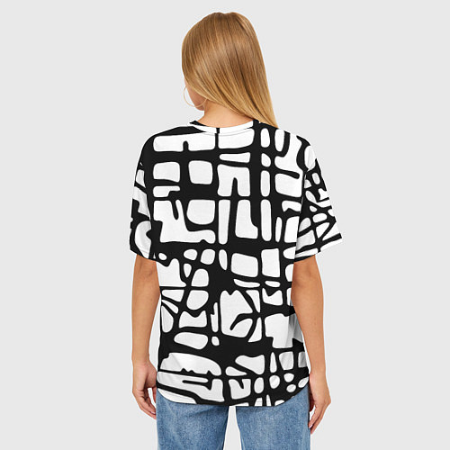 Женская футболка оверсайз Черно-Белый мотив Cantabrigiensia, подходящий для / 3D-принт – фото 4