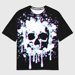 Футболка оверсайз женская Мерцающий череп, цвет: 3D-принт