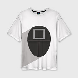 Женская футболка оверсайз Игра в кальмара: Маска квадрат