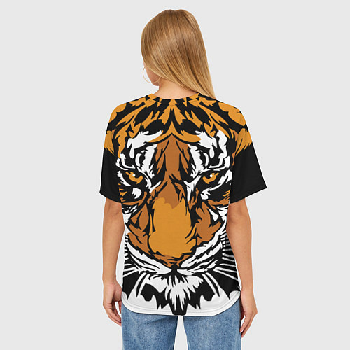 Женская футболка оверсайз Взгляд хозяина джунглей / 3D-принт – фото 4