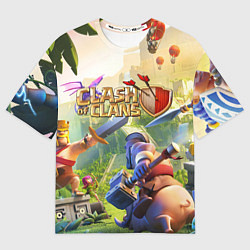 Футболка оверсайз женская CLASH OF CLANS БИТВА КЛАНОВ, цвет: 3D-принт
