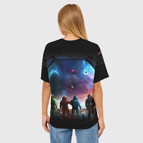 Женская футболка оверсайз AMONG US SPACE IMPOSTOR / 3D-принт – фото 4