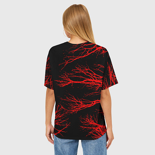 Женская футболка оверсайз Berserk: Ветки деревьев / 3D-принт – фото 4