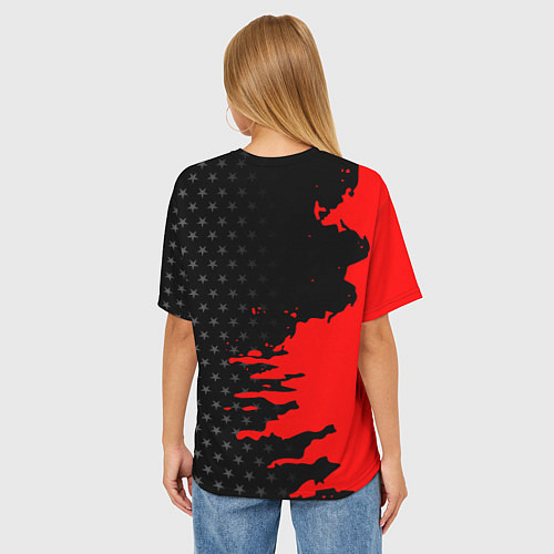 Женская футболка оверсайз МАНЧЕСТЕР ЮНАЙТЕД FCMU MANCHESTER UNITED RED DEVIL / 3D-принт – фото 4