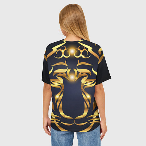 Женская футболка оверсайз Золотой символ года Тигр / 3D-принт – фото 4
