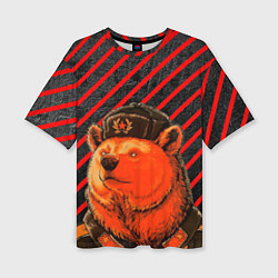 Женская футболка оверсайз Медведь в форме