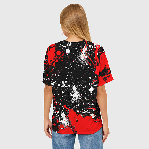 Женская футболка оверсайз Free Fire: Брызги и капли красок / 3D-принт – фото 4