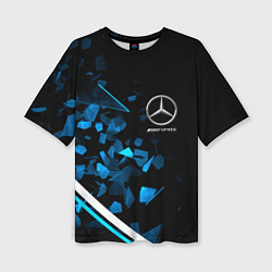 Женская футболка оверсайз Mercedes AMG Осколки стекла