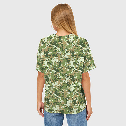 Женская футболка оверсайз Лягушки камуфляж / 3D-принт – фото 4