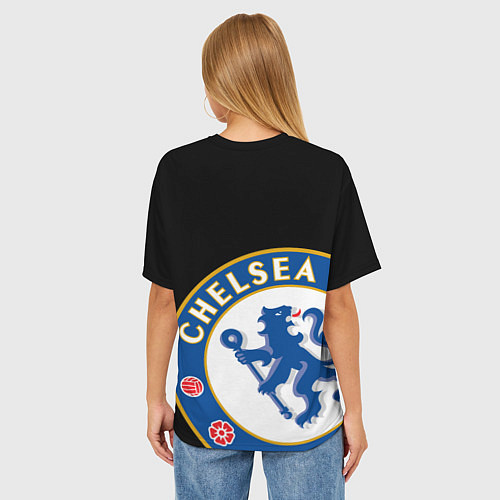 Женская футболка оверсайз ЧЕЛСИ CHELSEA BIG LOGO / 3D-принт – фото 4