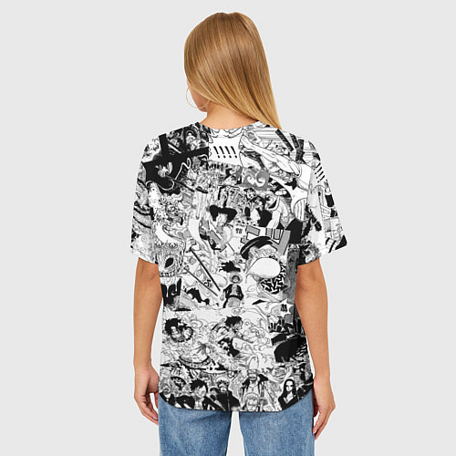 Женская футболка оверсайз Ван Пис, One Piece, манга / 3D-принт – фото 4
