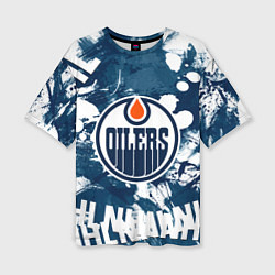 Женская футболка оверсайз Эдмонтон Ойлерз Edmonton Oilers