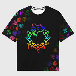 Футболка оверсайз женская МЕЛИОДАС 7 СМЕРТНЫХ ГРЕХОВ ЦВЕТНОЙ, цвет: 3D-принт