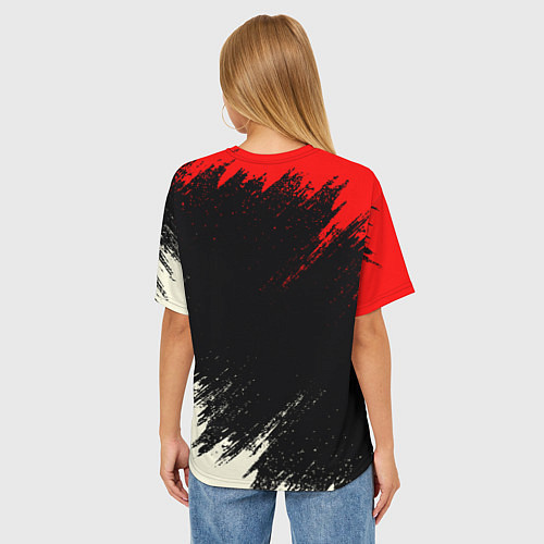 Женская футболка оверсайз Poppy Playtime: Red & Black / 3D-принт – фото 4