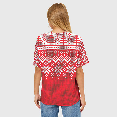 Женская футболка оверсайз Knitted Pattern / 3D-принт – фото 4