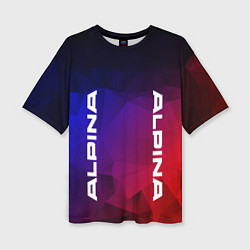 Женская футболка оверсайз Alpina RED BLUE