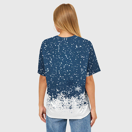 Женская футболка оверсайз Snow / 3D-принт – фото 4