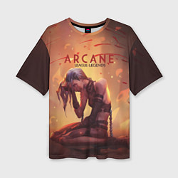 Женская футболка оверсайз Arcane: League of Legends Jinx