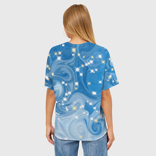 Женская футболка оверсайз Голубая метелица / 3D-принт – фото 4