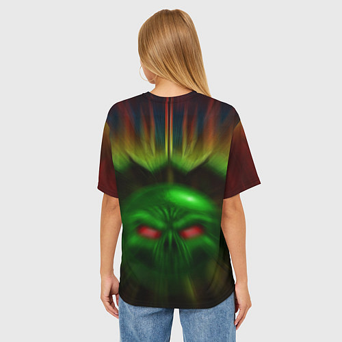 Женская футболка оверсайз РЕЖИМ БОГА IDDQD / 3D-принт – фото 4