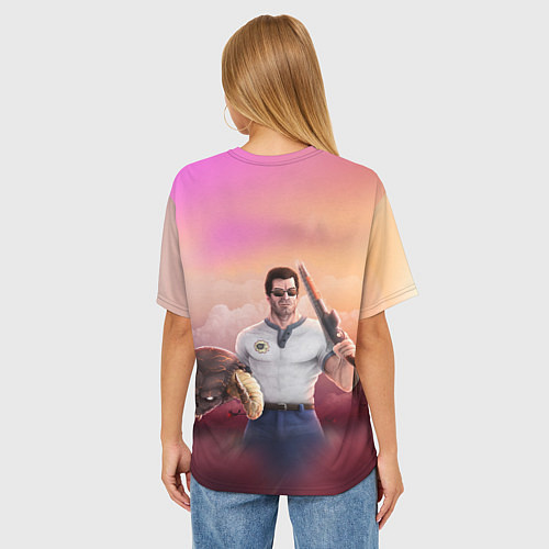 Женская футболка оверсайз Крутой Сэм с убитым демоном / 3D-принт – фото 4