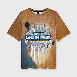Футболка оверсайз женская Collision Course - Jay-Z и Linkin Park, цвет: 3D-принт