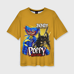 Футболка оверсайз женская POPPY PLAYTIME AND BENDY AND THE INK MACHINE, цвет: 3D-принт