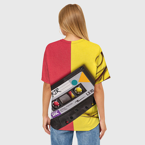 Женская футболка оверсайз FULL OLD DCHOOL / 3D-принт – фото 4