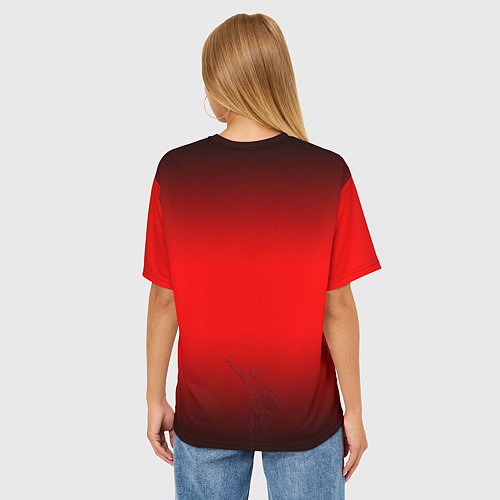 Женская футболка оверсайз Спартак Гладиатор Red Theme / 3D-принт – фото 4