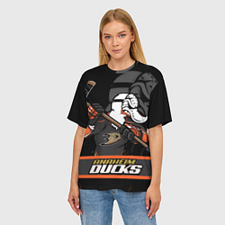 Футболка оверсайз женская Анахайм Дакс, Anaheim Ducks, цвет: 3D-принт — фото 2