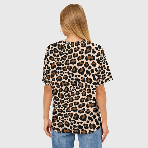 Женская футболка оверсайз Леопардовые Пятна / 3D-принт – фото 4