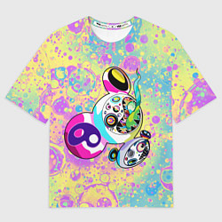 Футболка оверсайз женская Такаси Мураками Безумный ДОБ, цвет: 3D-принт