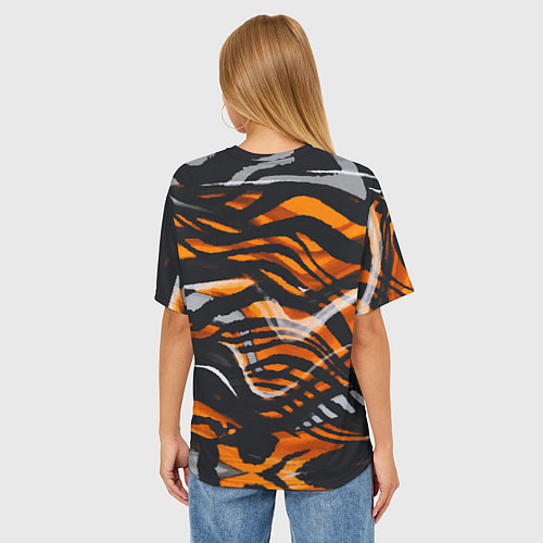 Женская футболка оверсайз Окрас тигра / 3D-принт – фото 4