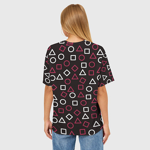 Женская футболка оверсайз Игра в кальмарa / 3D-принт – фото 4