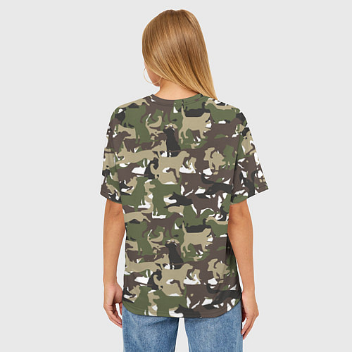Женская футболка оверсайз Камуфляж из Собак Camouflage / 3D-принт – фото 4