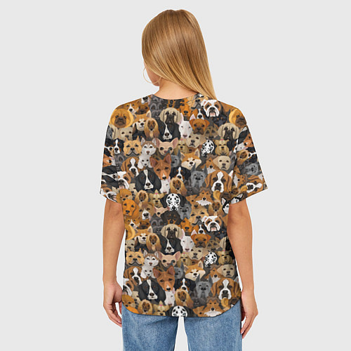 Женская футболка оверсайз Собаки Разные Породы / 3D-принт – фото 4