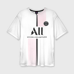 Женская футболка оверсайз Neymar 10 PSG Pink Theme