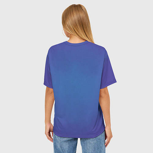 Женская футболка оверсайз Саб-Зиро синий / 3D-принт – фото 4