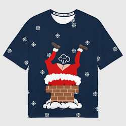 Футболка оверсайз женская САНТА КЛАУС ЗАСТРЯЛ SANTA, цвет: 3D-принт